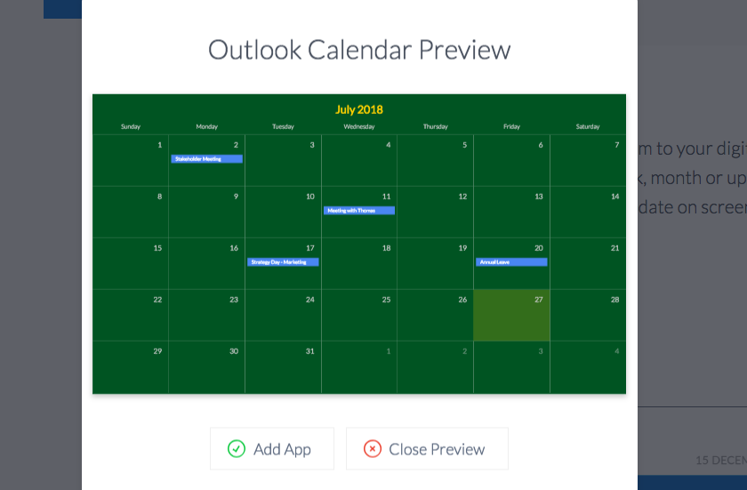 ScreenCloud Outlook Calendar App Guide ScreenCloud